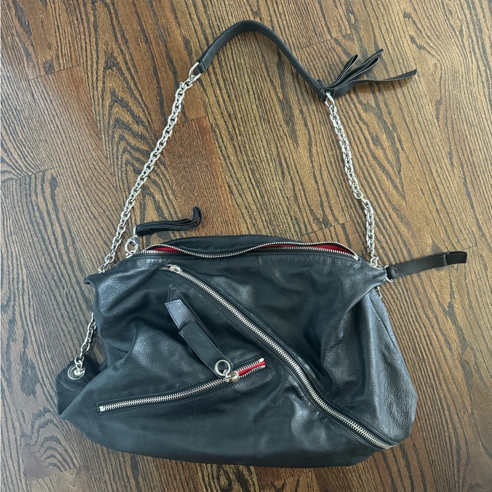 Christian Louboutin Black Leather Trophe Large Shoulder Bag - Picture 3 of 12